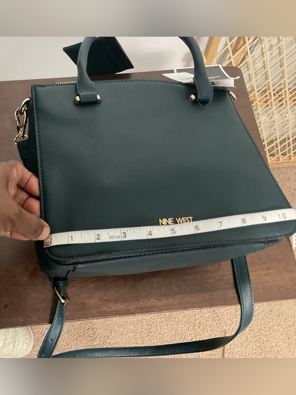 Nine West Blue Satchel with Structured Design